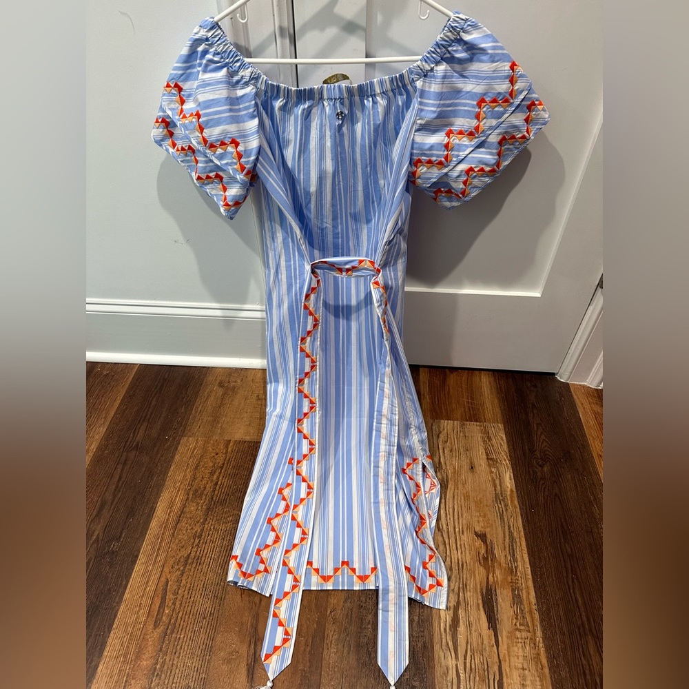 Marie Oliver Off the Shoulder Belted Dress